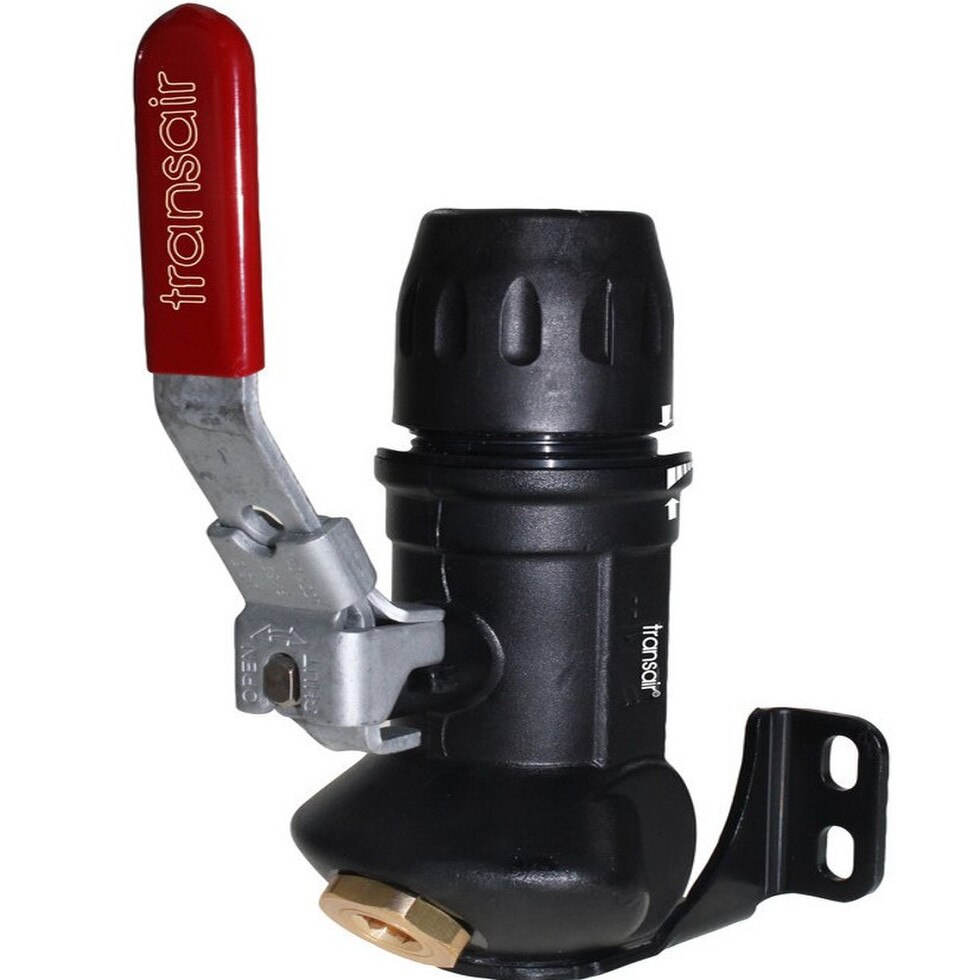 Transair Connectors - 1 Port 45 Wall Bracket with Ball Valve